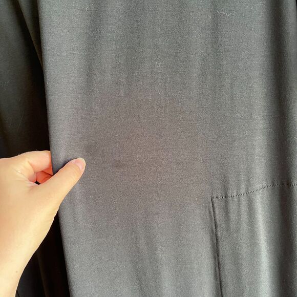 J. Jill Wearever Collection Black Jersey Knit Dress Midi Modest Stretch - Small - Picture 7 of 7